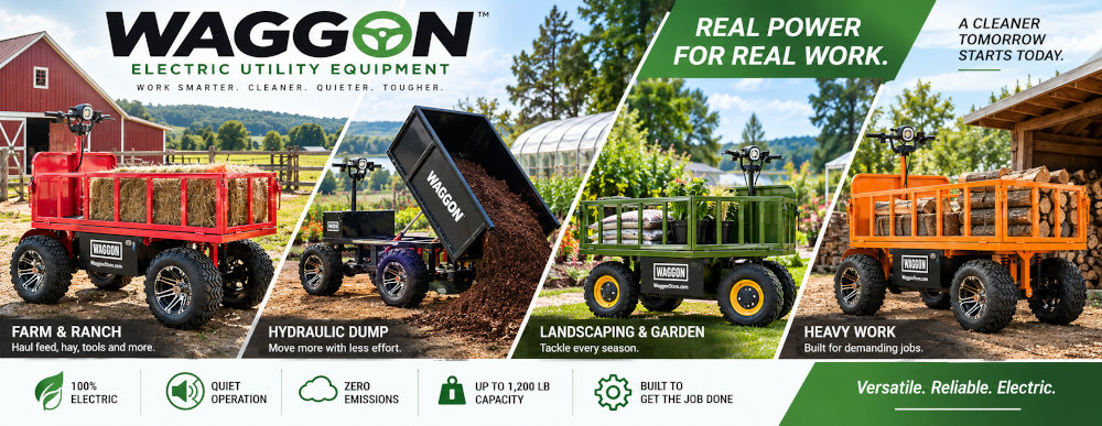 Now Offering WAGGON™ Electric Utility Agriculture Equipment 1